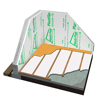 Interior Basement Wall Insulation with PlastiSpan Insulation